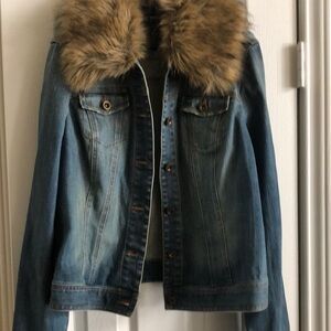 Inc faux fur Jean jacket